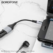 Перехідник BOROFONE BL19 Creator 2-in-1 3.5 mm Black (6941991108341)