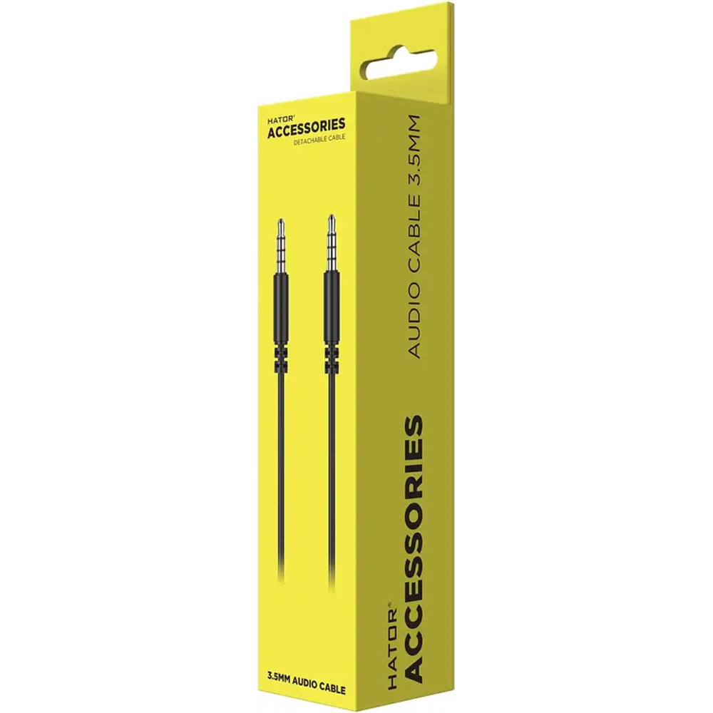 Кабель HATOR ESH series 3.5 мм - 3.5 мм 1.3 м Black (ACC411) чорний Коннекторы папа-папа