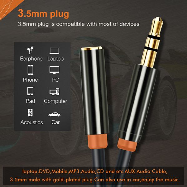 Кабель CABLETIME 3.5 мм - 3.5 мм 3 м Black (CA915255) Коннекторы папа-мама