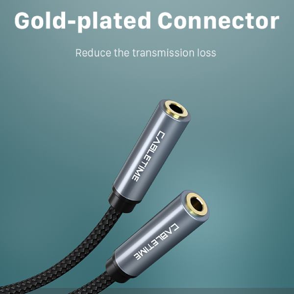 Кабель CABLETIME 3.5 мм - 2 х 3.5 мм 0.2 м Black (CA915248) Коннекторы папа-мама