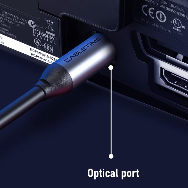 Кабель CABLETIME Toslink - Toslink 1 м Black (CA915286) Конектори папа-папа