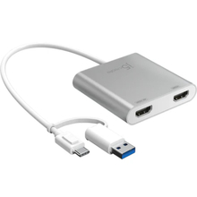 Переходник J5CREATE JCA365-N USB Type-C/A - 2xHDMI Silver