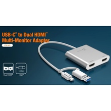 Переходник J5CREATE JCA365-N USB Type-C/A - 2xHDMI Silver