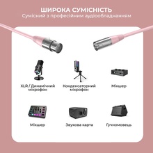 Кабель FIFINE L9CP XLR Male to Female 1.8 м Pink