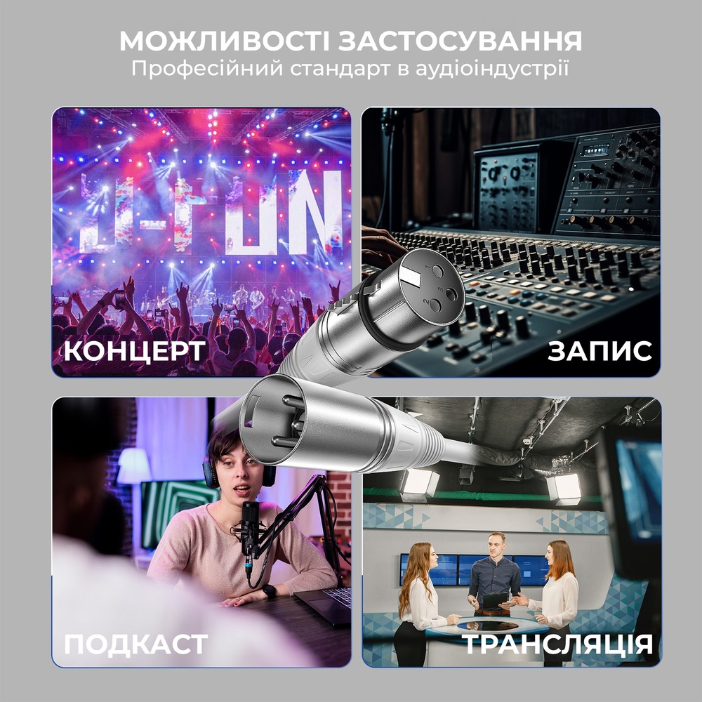 Кабель FIFINE L9CW XLR Male to Female 1.8 м White Длина 1.8