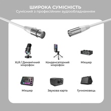 Кабель FIFINE L9CW XLR Male to Female 1.8 м White