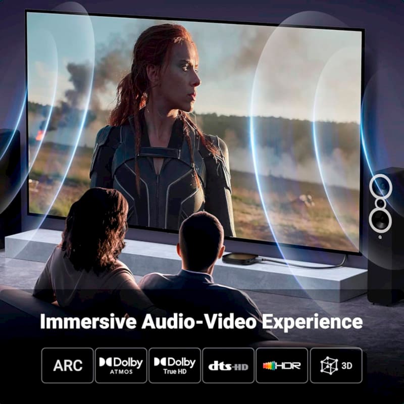 Зовнішній вигляд Кабель UGREEN HD153 HDMI-HDMI 1 м Black (25297)