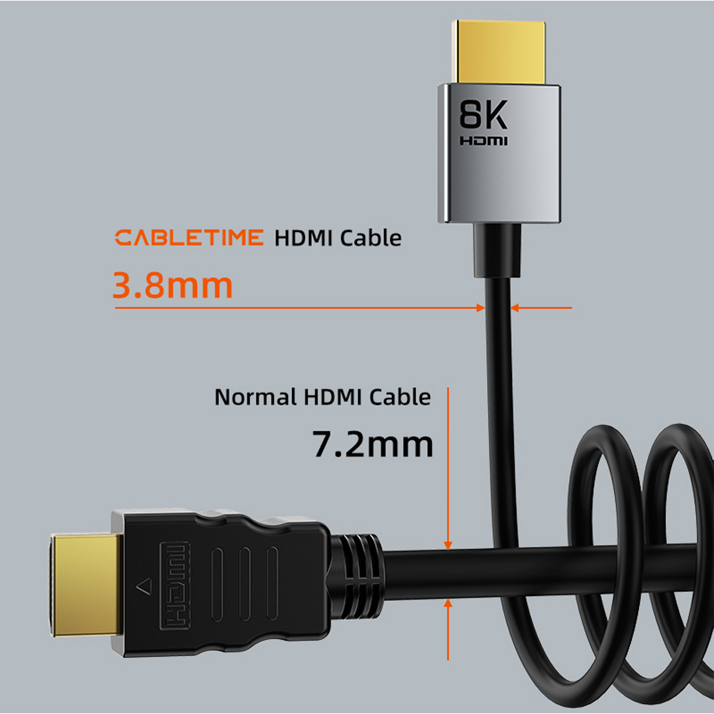 Кабель CABLETIME CH14L HDMI (M) - HDMI (M) 2.1V 8K/60Hz 2 м Black (CA915910) Вид кабель