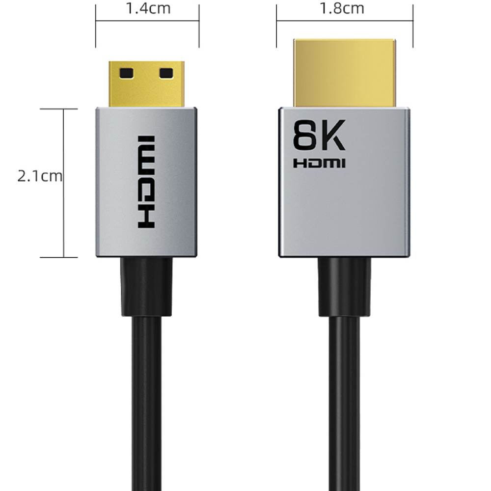 Кабель CABLETIME CH15E mini HDMI (M) - HDMI (M) 8K/60Hz 48Gbps 0.5 м Black (CA915859) Тип роз'єму HDMI - mini HDMI