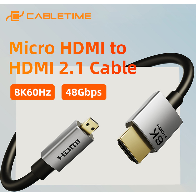 Кабель CABLETIME CH16E micro HDMI (M) - HDMI (M) 0.5 м Black (CA915873) Конектори папа-папа