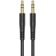 Кабель HOCO UPA24 3.5mm - 3.5mm male nylon braid 1m Black (6931474789136)