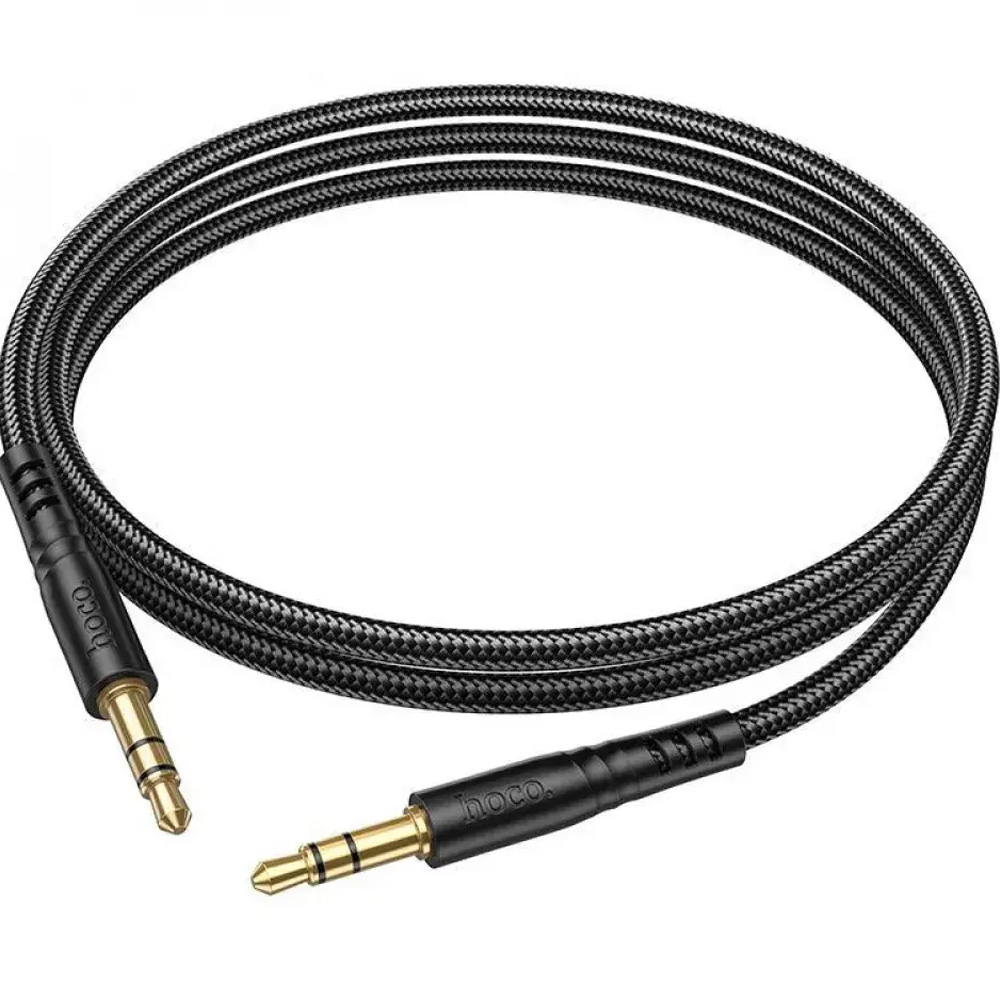 Кабель HOCO UPA24 3.5mm - 3.5mm male nylon braid 1m Black (6931474789136) Довжина 1