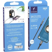 Кабель SKYDOLPHIN SR29 3.5 мм - USB Type-C 1 м Black (SDAUX-000076)