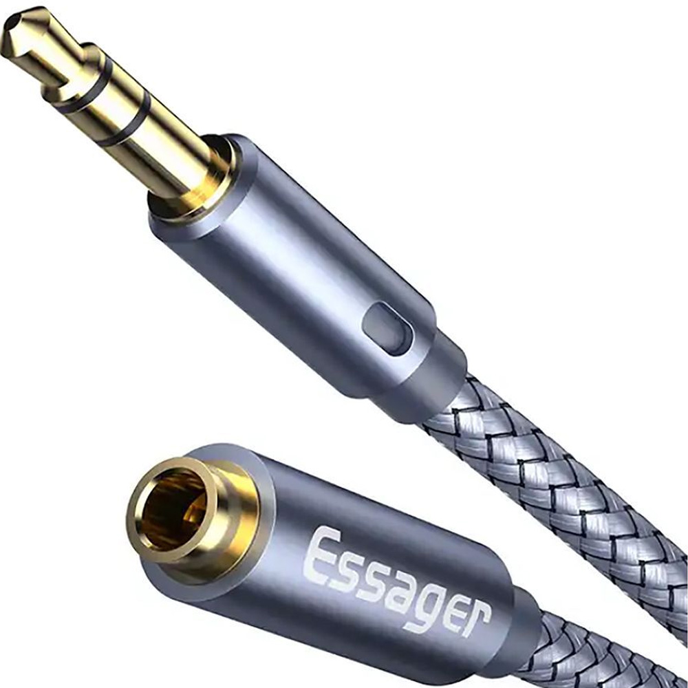 Кабель ESSAGER 3.5mm F - 3.5mm M 3.0m Essager Grey (EYPY35-MYC0G) Вид кабель