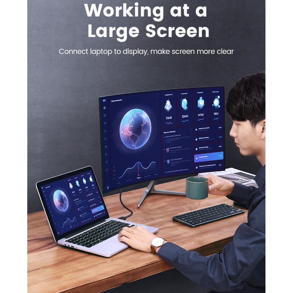 Кабель UGREEN HDMI M to DVI M HD106 1 м Black (30116) Довжина 1