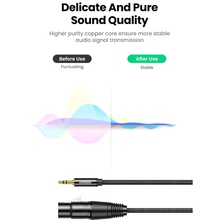 Кабель UGREEN 3.5мм XLR F AV182 2.0 м Black (20244)