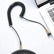 Кабель SKYDOLPHIN SR08 Spring Wire 3.5 мм - 3.5 мм 1 м Black (SDAUX-000062)