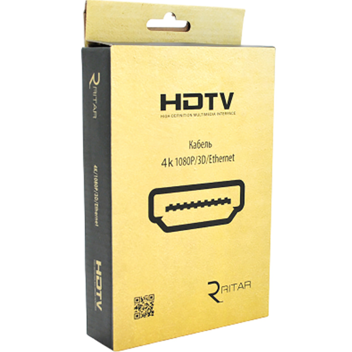 Кабель RITAR Premium PL-HD348 HDMI-HDMI Ultra HD (YT-HDMI(M)/(M)V1.4-2.0m) Тип разъема HDMI - HDMI 
