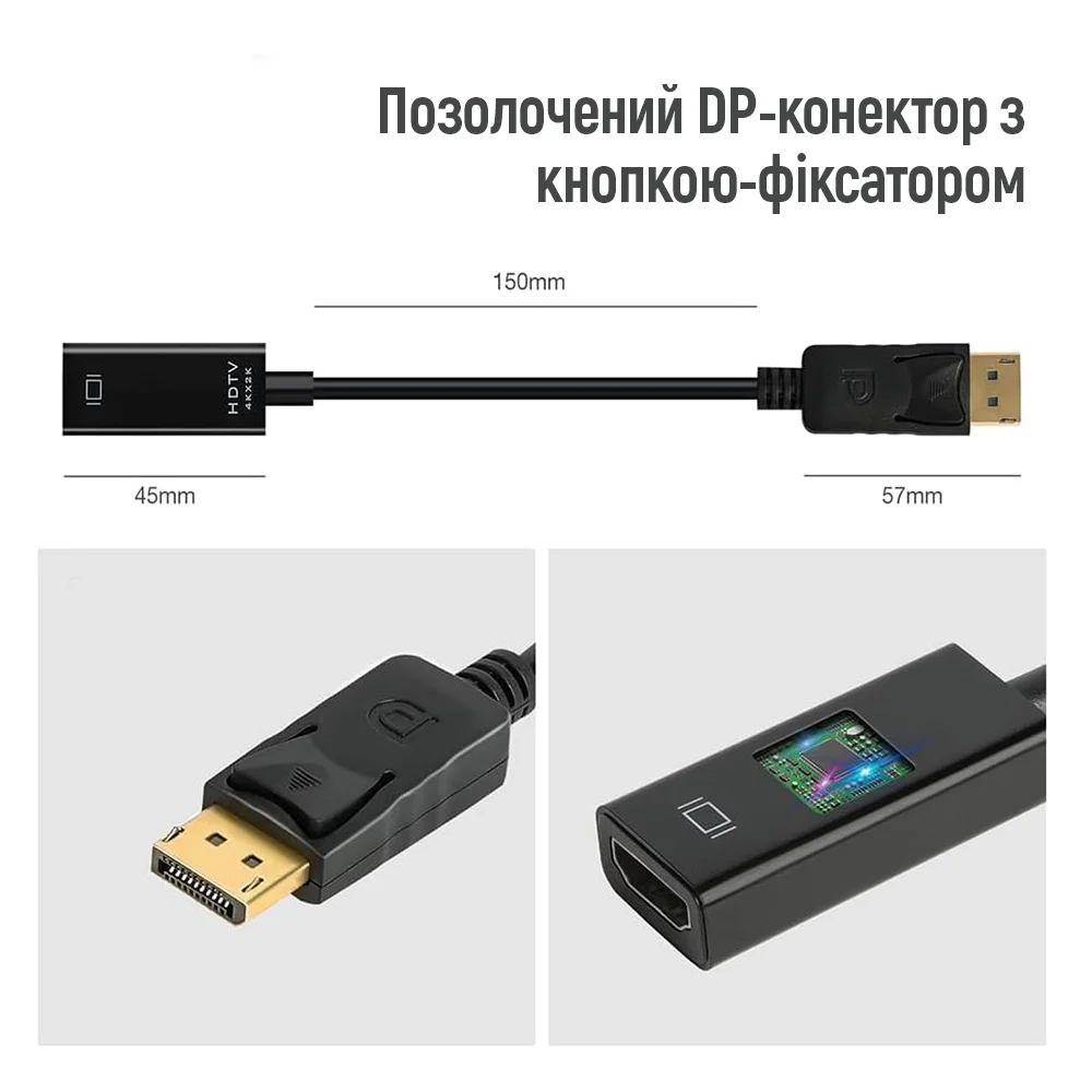 В Украине Переходник COLORWAY DisplayPort to HDMI Female Black (CW-AD-DPHD)