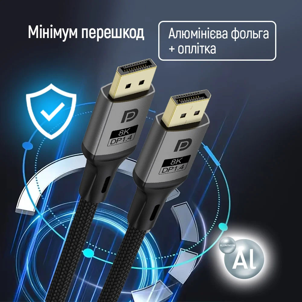 В Фокстрот Кабель COLORWAY DisplayPort-DisplayPort V1.4 8K 1.5м Black (CW-CBDP093-BK)