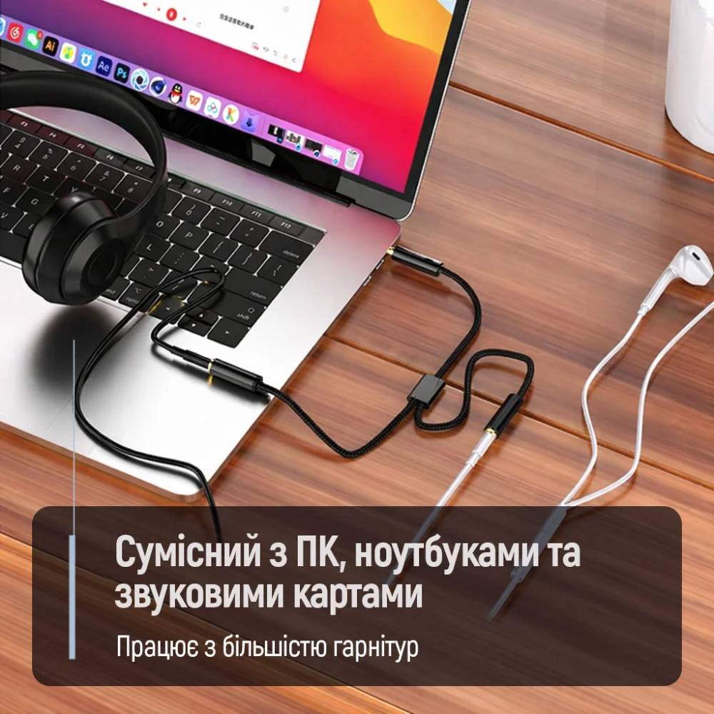 Сплиттер переходник-разветвитель COLORWAY 3.5мм AM в 3.5 мм 2 AF