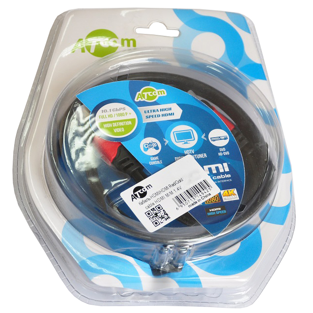 

Кабель ATCOM HDMI-HDMI VER 1.4 for 3D Red/Gold Blister 3м (14944), (14944)HDMI-HDMI VER 1.4 for 3D Red/Gold