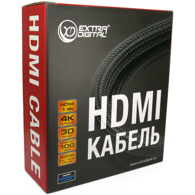 Кабель EXTRADIGITAL HDMI - HDMI 7m Red-Black (KBH1612) Тип разъема HDMI - HDMI 