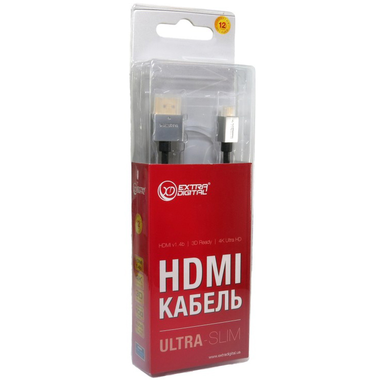 Кабель EXTRADIGITAL HDMI - micro HDMI 1.5 m Black (KBH1605) Конектори папа-папа