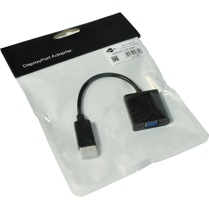 

Переходник ATCOM DisplayPort(male) - VGA(female) 0.1m (16851), (16851)DisplayPort(femail) -VGA(mail)