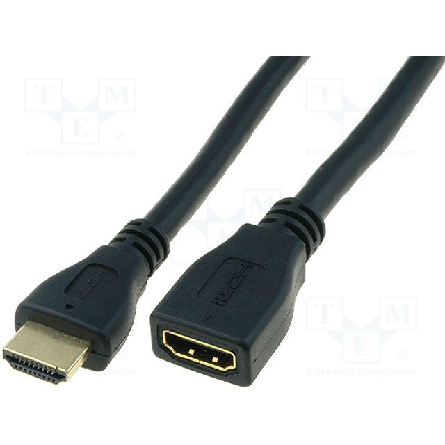 Кабель DIGITUS HDMI High speed + Ethernet (AM/AF) 3.0 m black