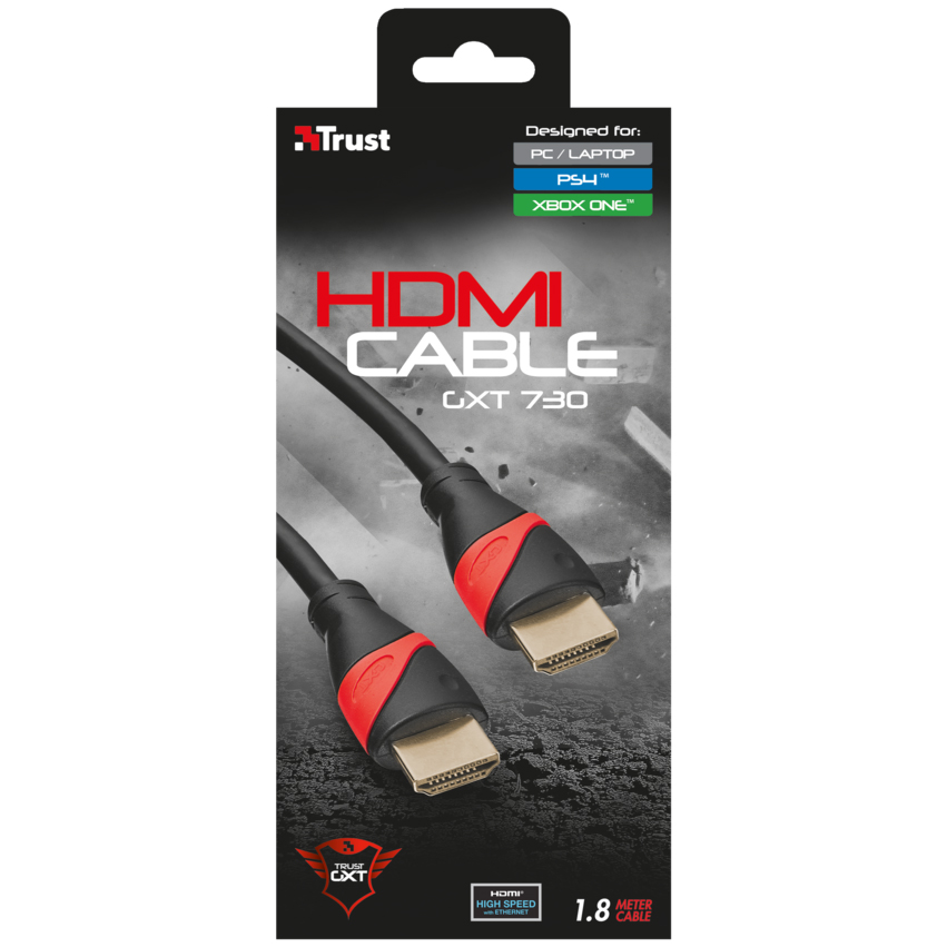 Кабель HDMI 2.0 TRUST GXT 730 HDMI Cable for PlayStation 4 & Xbox One (21082) Тип роз'єму HDMI - HDMI