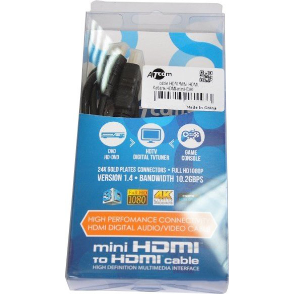 Кабель ATCOM HDMI/mini HDMI 2m (14156) Вид кабель