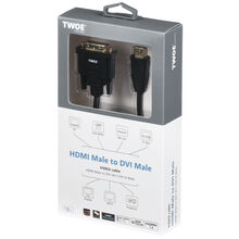 Кабель 2E HDMI TO DVI 24+1 Molding Type 1.8m Black (2E-W1701)