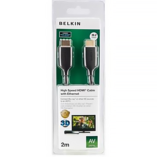 Кабель BELKIN HDMI (AM/AM) High Speed w/Ethernet 2м Black (F3Y021bt2M) Вид кабель