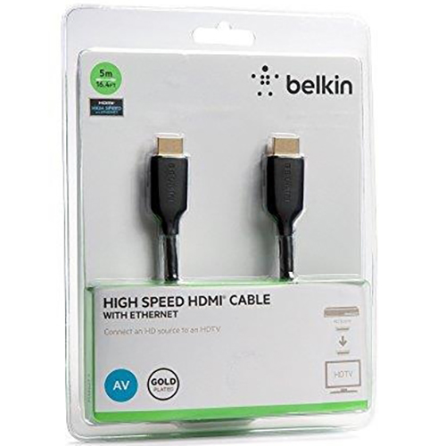 Кабель BELKIN HDMI (AM/AM) High Speed w/Ethernet 5м Black (F3Y021bt5M) Вид кабель