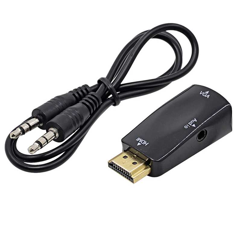 Перехідник POWERPLANT HDMI - VGA+Audio з аудіо кабелем 0.5 м (CA910267) Вид перехідник