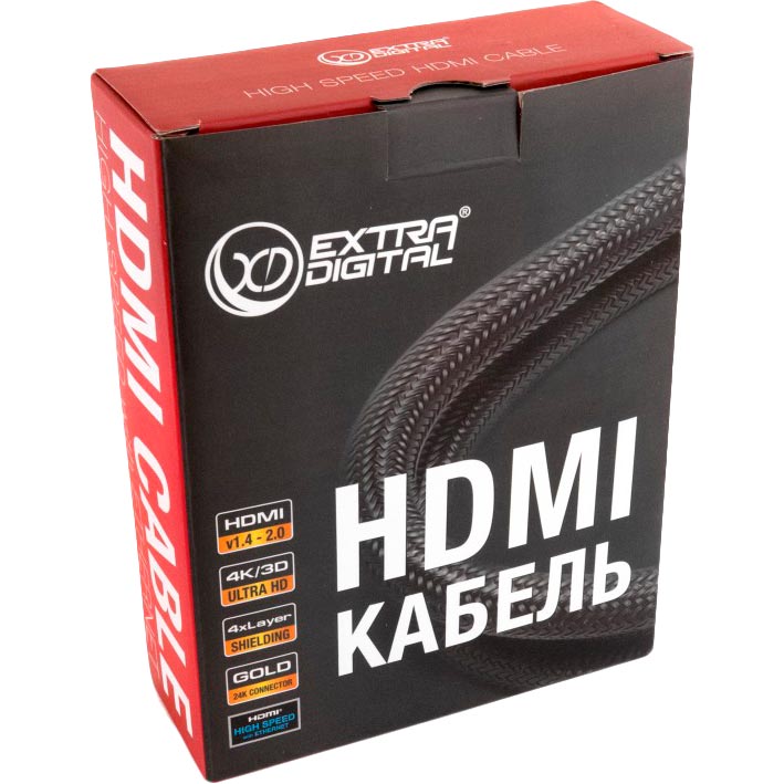 Кабель EXTRADIGITAL HDMI to HDMI 5m Gold (KBH1635) Тип роз'єму HDMI - HDMI