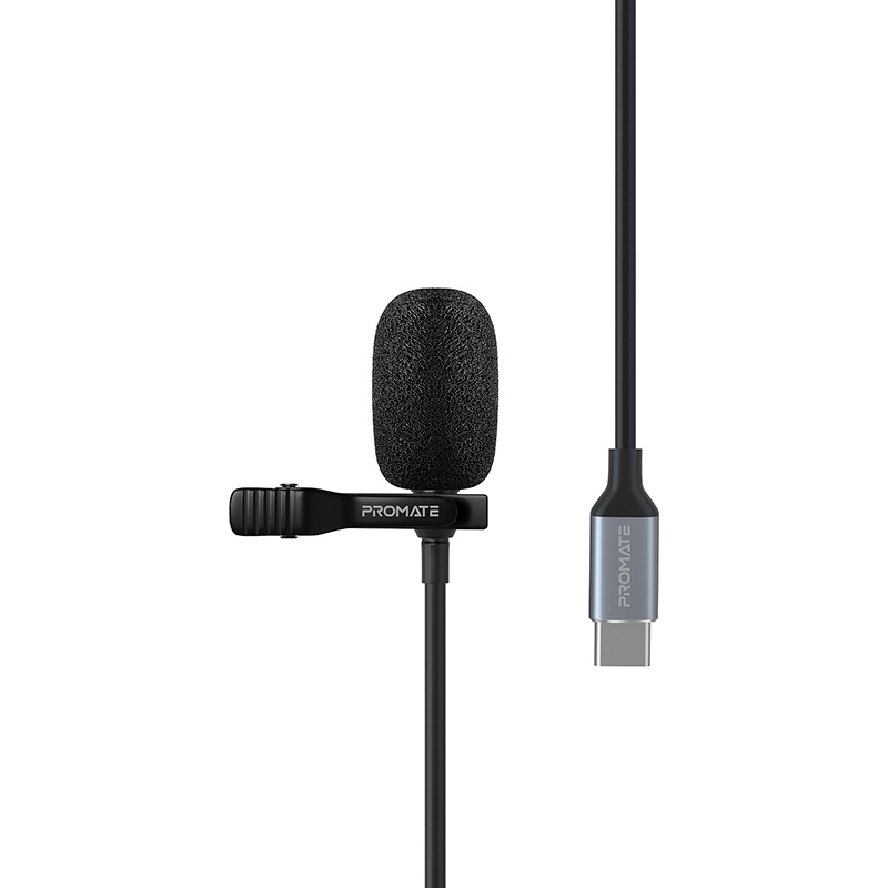 Микрофон PROMATE ClipMic-C USB Type-C Black (clipmic-c.black)