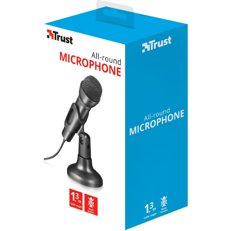 Внешний вид Микрофон Trust All-round Microphone 3.5 mm Black (22462)