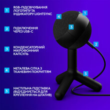 Мікрофон LOGITECH Yeti Orb RGB Gaming with LIGHTSYNC Black (988-000551)