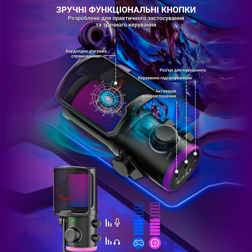 В Фокстрот Микрофон FIFINE TAM6 Black