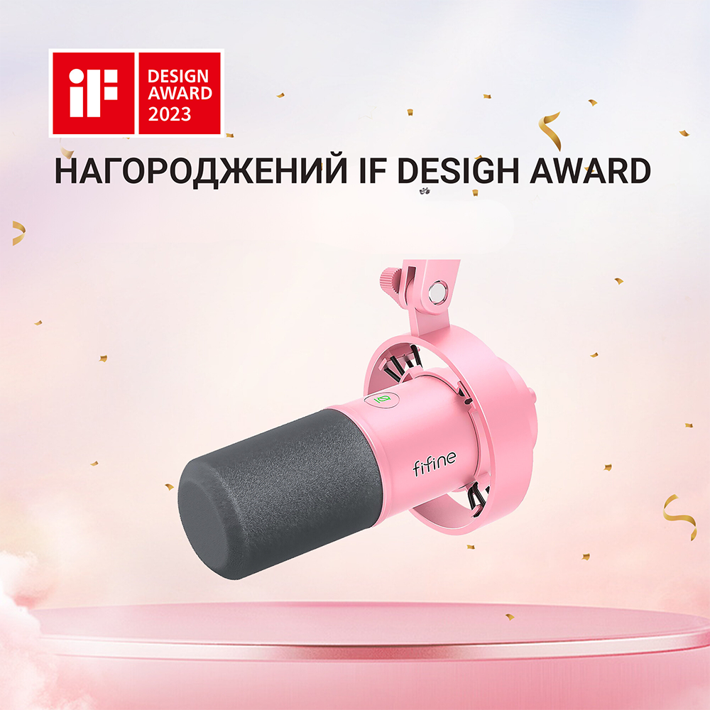 Внешний вид Микрофон FIFINE T688P Pink