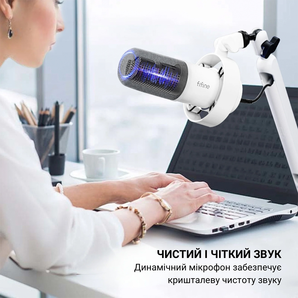 Зображення Мікрофон FIFINE T688W White