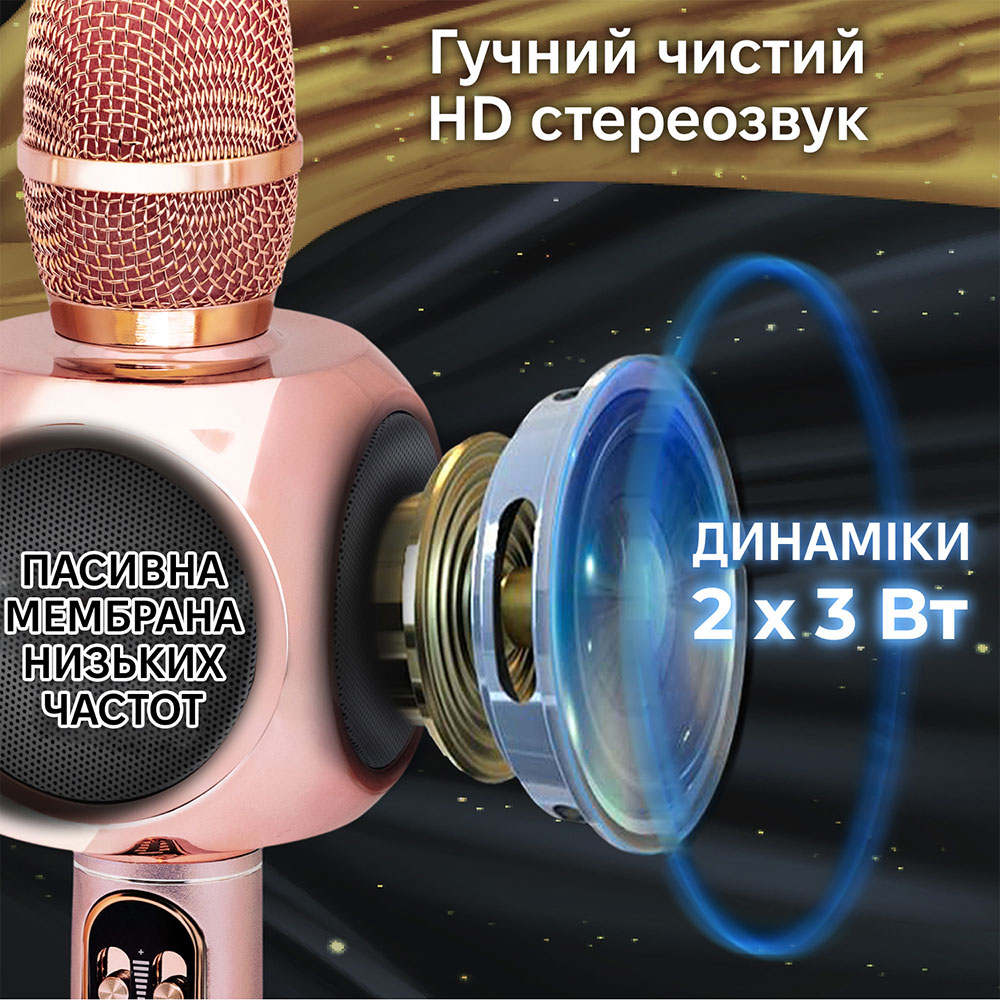 Беспроводной караоке микрофон Magic Karaoke YS-90 Pro Pink (YS-90-pink) Тип другой