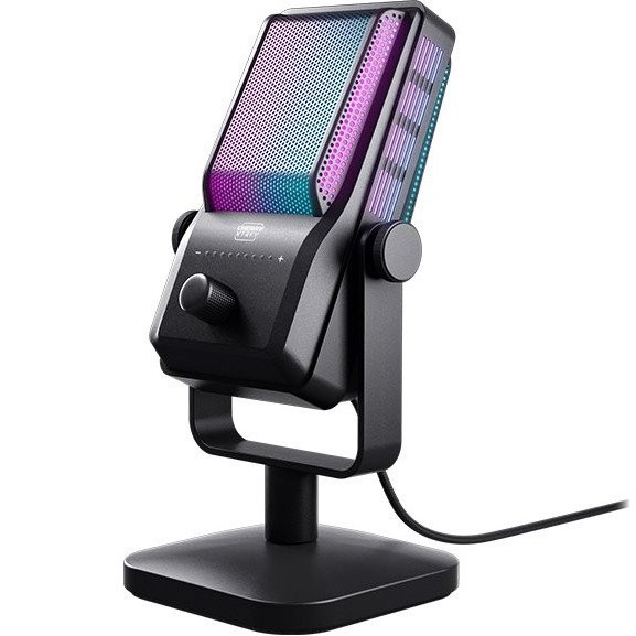 Микрофон CHERRY Xtrfy NGALE R Cardioid RGB Black (CX-NGALE-R-RGB-BLACK) Дополнительно регулируемый светодиод RGB; съемный кабель; регулировка чувствительности, регулировка громкости; размер капсулы: 16 мм; разъем для наушников 3,5 мм; внутренний поп-фильтр; габариты 100 x 86 x 193 мм; вес 419 г; в комплект входит настольная подставка