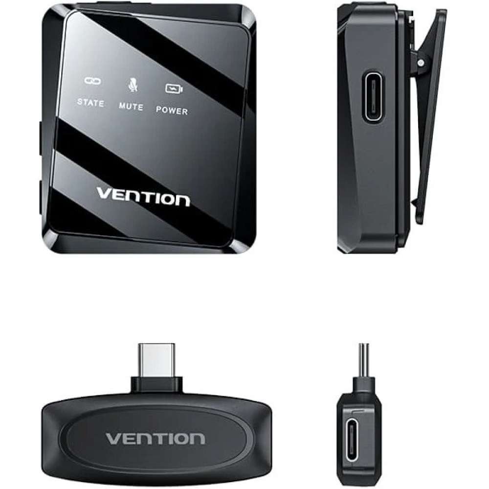 Мікрофон VENTION USB-C 2-Pack Wireless Lavalier Black (NCBB0) Тип петличний