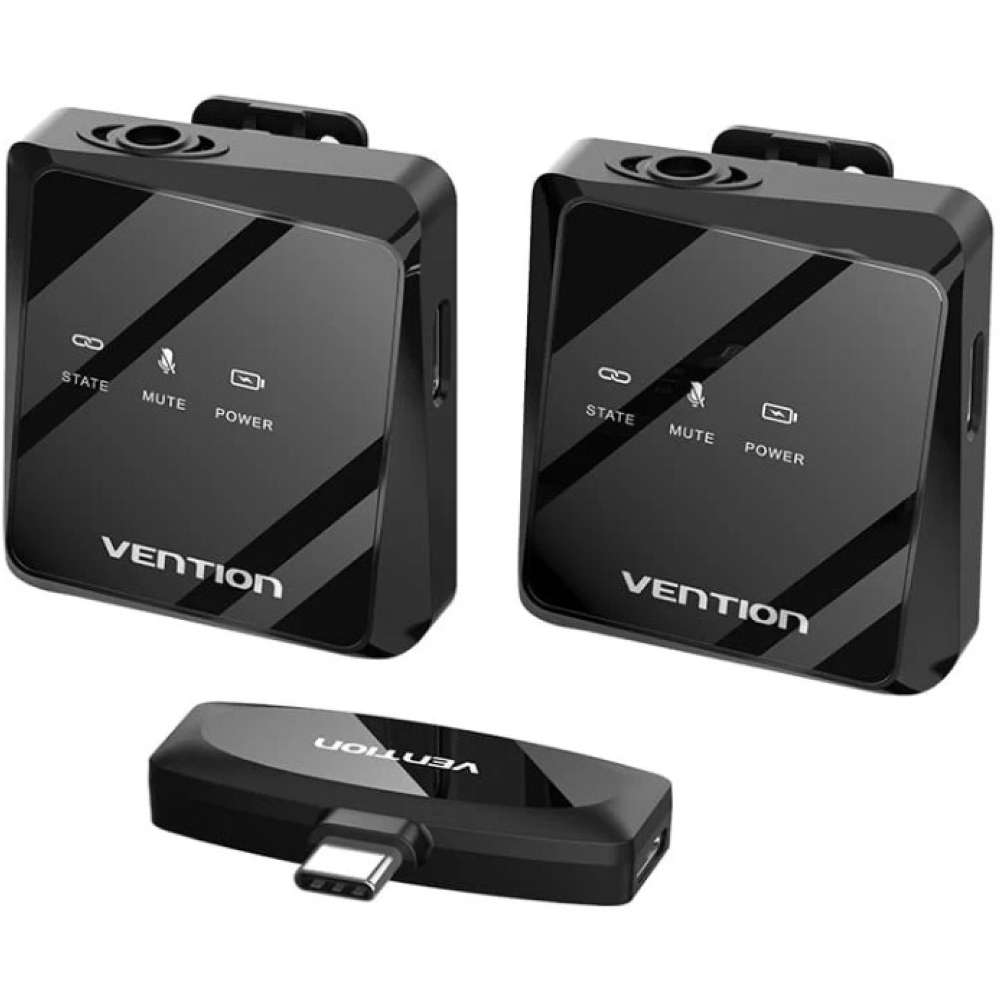 Мікрофон VENTION USB-C 2-Pack Wireless Lavalier Black (NCBB0) Довжина кабелю/радіус дії 50