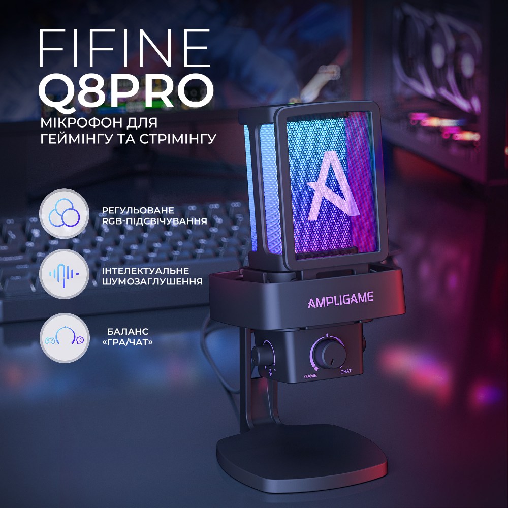 Фото 4 Мікрофон FIFINE Ampligame Q8PRO Black