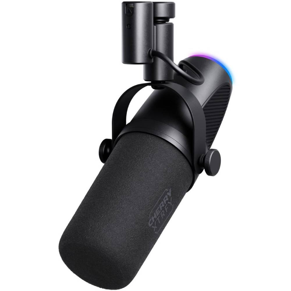 Микрофон Cherry Xtrfy NGALE X Cardioid RGB Black (CX-NGALE-X-RGB-BLACK) Дополнительно Направленность микрофона: кардиоидный; тип подключения: проводной; разъемы: 1 x USB Type-C, 1 х Mini-Jack 3.5 mm, 1 х X; интерфейс подключения: USB Type-A, XLR; принцип действия: динамический; диапазон частот микрофона: 50-16000 Гц.