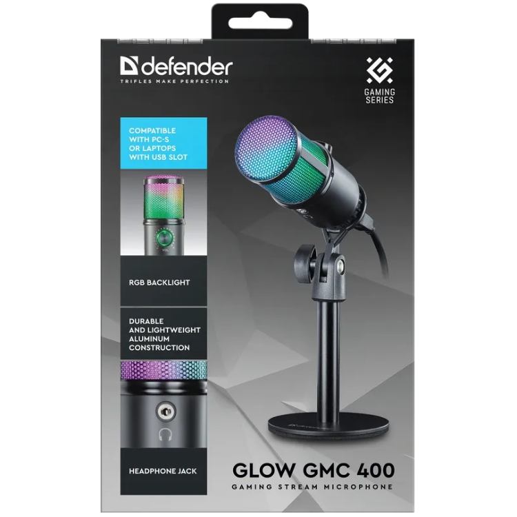 Замовити Мікрофон DEFENDER Glow GMC 400 Black (64640)